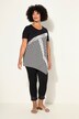 Camiseta, Classic Fit, rayas, lentejuelas, dobladillo extremo