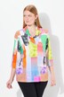 Maglia in tessuto fluente con stampa, scollo a goccia e maniche a 3/4