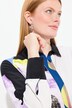Bluse i lyocell, lappedesign, skjortekrage, lange ermer