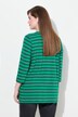 T-shirt rayé avec plis fantaisie, col rond et manches 3/4, coupe évasée