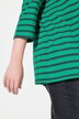 T-shirt rayé avec plis fantaisie, col rond et manches 3/4, coupe évasée