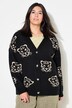 Cardigan, oversized, luipaardkoppen