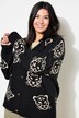 Cardigan, oversized, luipaardkoppen
