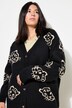 Cardigan, oversized, luipaardkoppen