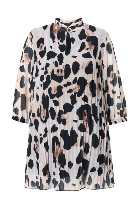Blouse with pleats and leopard pattern
