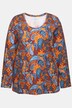 Maglia dal taglio svasato con Paisley, scollo a girocollo e maniche lunghe