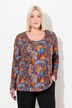 Maglia dal taglio svasato con Paisley, scollo a girocollo e maniche lunghe