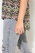 Blouse oversize, imprimé graphique, décolleté en V