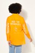 Bluse, oversized, statement-print på ryggen