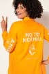 Bluse, oversized, statement-print på ryggen