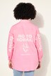 Bluse, oversized, statement-print på ryggen