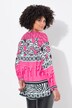 Bluse, A-linje,happy-mønstermiks, lange ermer