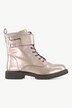 Bottines aspect cuir, laçage, semelle crantée - largeur H