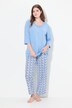 Pyjama, V-hals, 3/4-mouwen, zakken