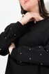 Sweatshirt, pyntesteiner, oversized, rund hals, langermet