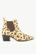 Bottines en cuir motif léopard, largeur H