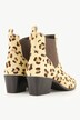 Bottines en cuir motif léopard, largeur H