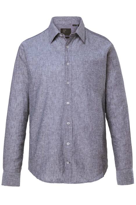 Košile JP1880, lněná směs, dlouhé rukávy, Kent límeček, Modern střih, do 8XL