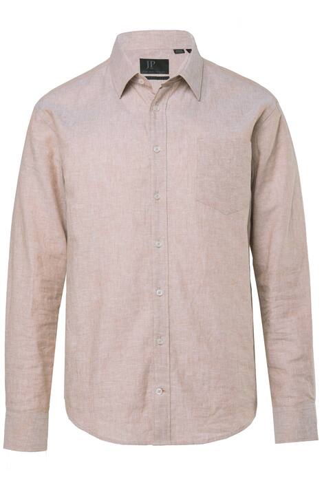Košile JP1880, lněná směs, dlouhé rukávy, Kent límeček, Modern střih, do 8XL