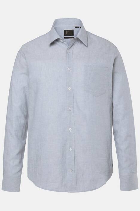Chemise en lin mélangé JP 1880, manches longues et col Kent, coupe Modern Fit - jusqu'au 8 XL