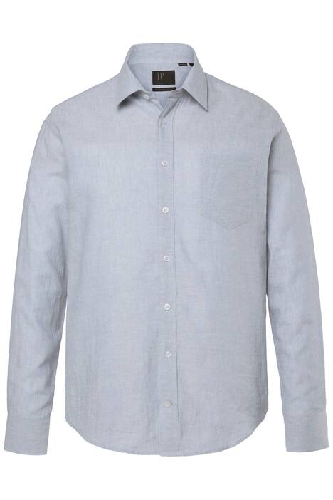 Košile JP1880, lněná směs, dlouhé rukávy, Kent límeček, Modern střih, do 8XL