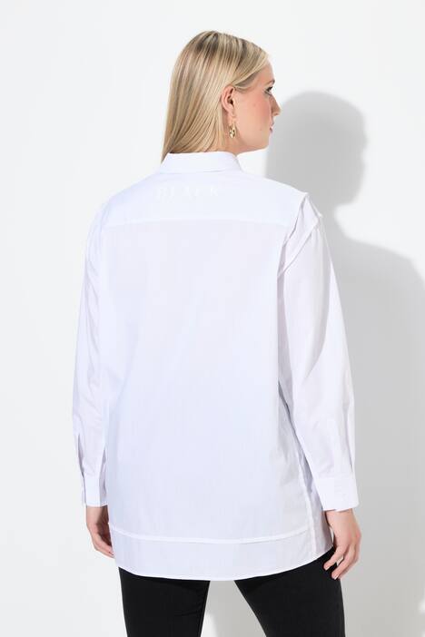 Camicia dal taglio oversize con cuciture a rovescio e maniche lunghe