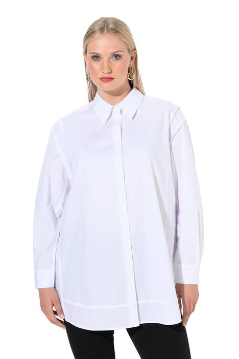 Košilová halenka, oversize, viditelné švy, dlouhé rukávy