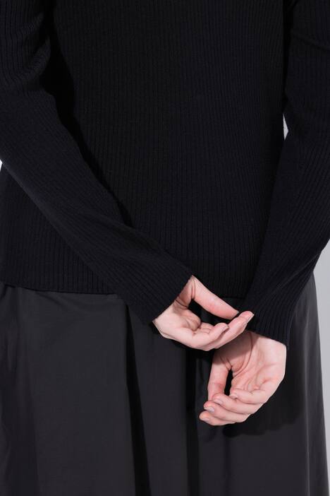 Pullover, troyer, geribbeld breisel, Slim, ritskraag