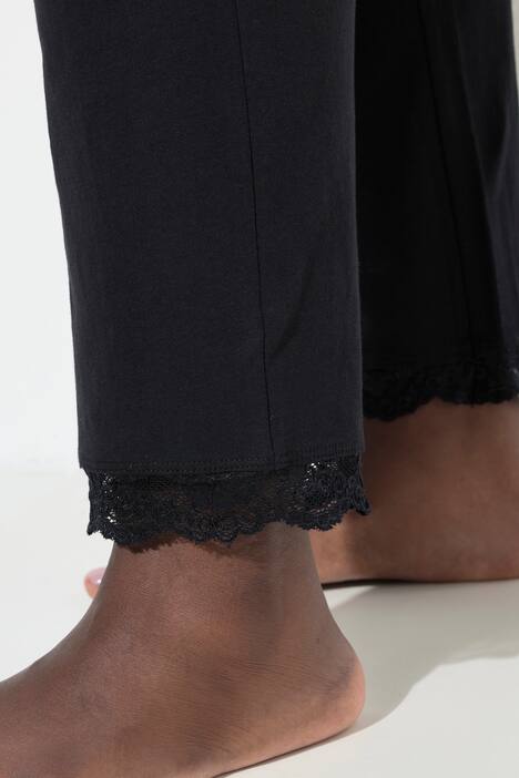Pyjama avec dentelle et boutons, manches longues et col V