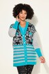 Chaqueta de punto, mezcla de estampados, manga larga