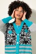 Chaqueta de punto, mezcla de estampados, manga larga