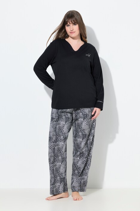 Pyjama, tuniekhals, lange mouwen, zakken
