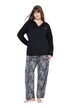 Pyžamo, dvojdílné, tunikový výstřih, dlouhé rukávy