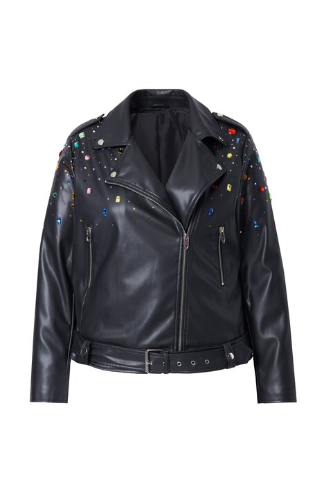 Leather-look biker jacket