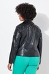 Chaqueta motera, aspecto de cuero, piedras brillantes de colores
