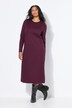 Robe maxi en jersey à rayures, coupe évasée, manche longues