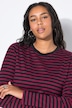 Robe maxi en jersey à rayures, coupe évasée, manche longues