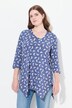 Shirt, A-linje, V-udskæring, 3/4-lange ærmer, økologisk bomuld