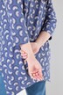 Shirt, A-linje, V-udskæring, 3/4-lange ærmer, økologisk bomuld