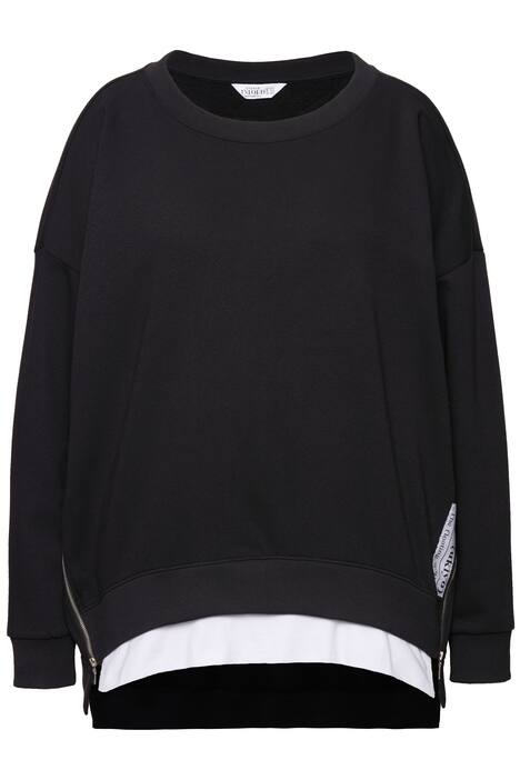 Mikina, oversize, vrstvený vzhled, postranní zip