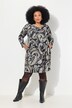 Jerseykjole, Paisley, A-form, rund hals, lange ærmer