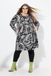 Jerseykjole, Paisley, A-form, rund hals, lange ærmer
