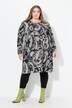 Jerseykjole, Paisley, A-form, rund hals, lange ærmer