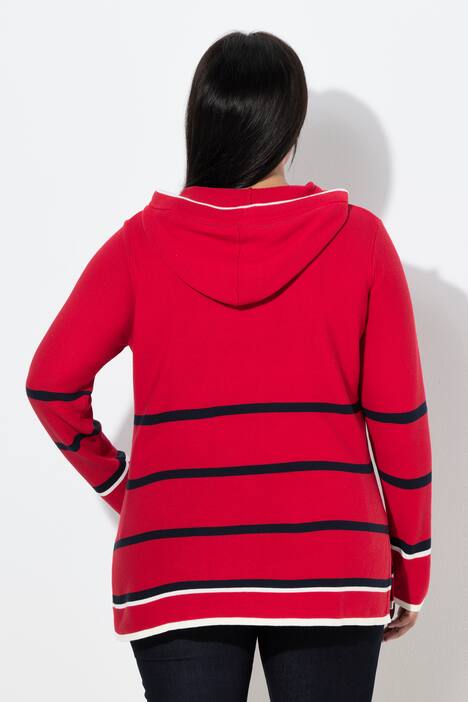 Pullover, Ringel, Farbakzente, Kapuze, Langarm