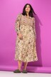 Robe maxi, coupe évasée, imprimé floral et broderies