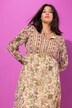 Robe maxi, coupe évasée, imprimé floral et broderies