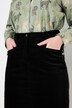 Jupe en velours Mony, ceinture confortable, poches zippées