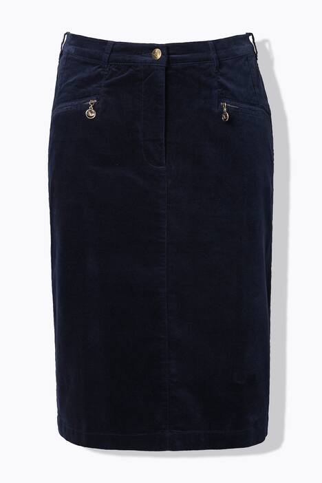 Jupe en velours Mony, ceinture confortable, poches zippées