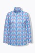 T-shirt med rullekrave, blomsterprint, rullekrave, langærmet