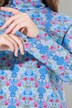 T-shirt med rullekrave, blomsterprint, rullekrave, langærmet